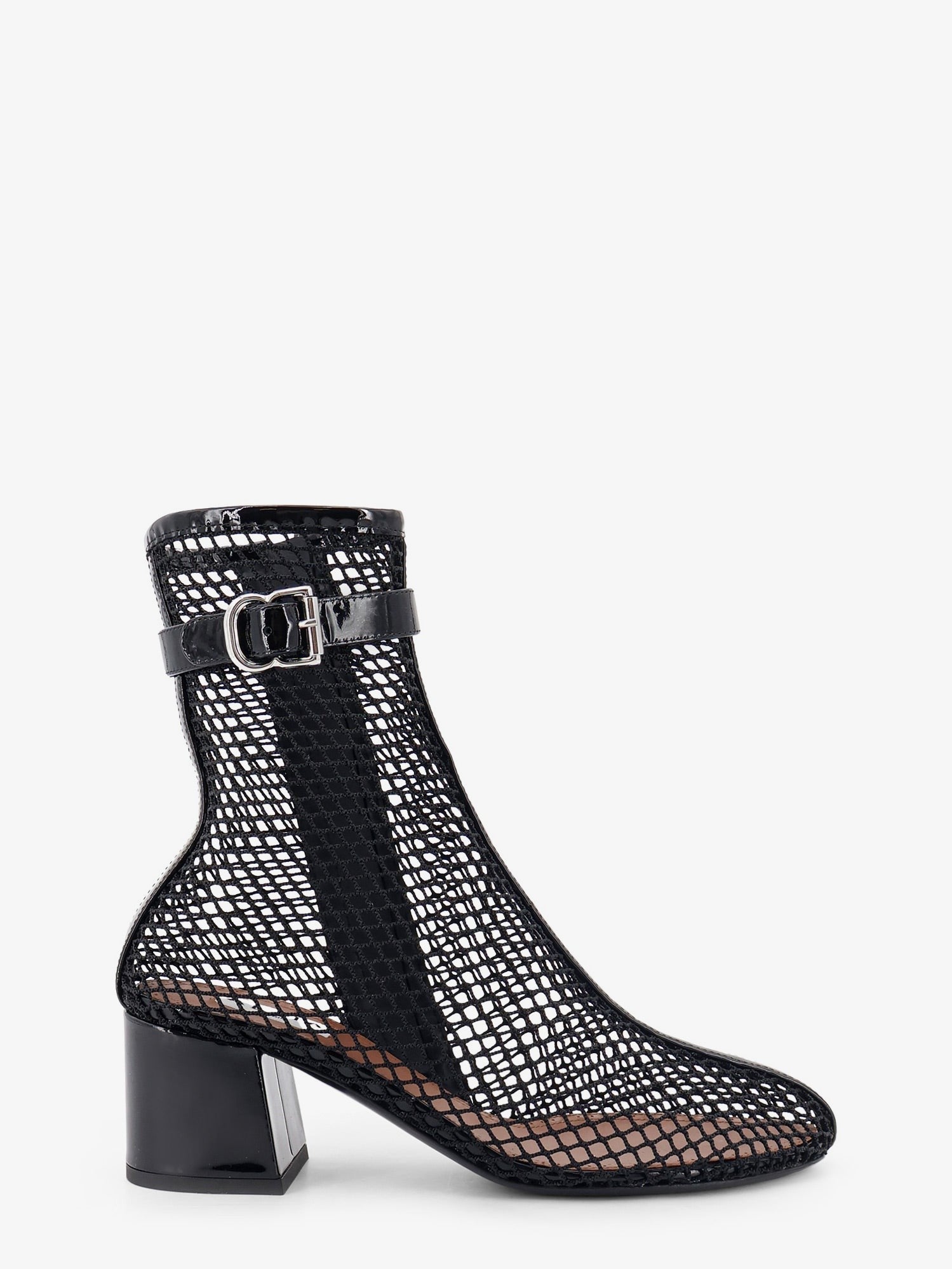 55 mesh and patent leather boots