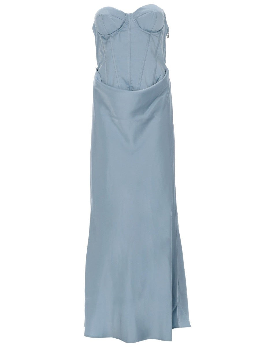 ABITO IN SATIN CON CORSETTO