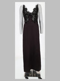 Abito in Satin con Inserto in Pizzo