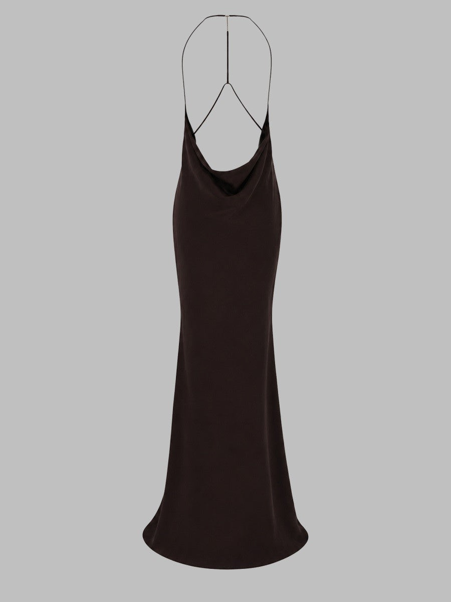 ABITO LUNGO IN SATIN DI SETA
