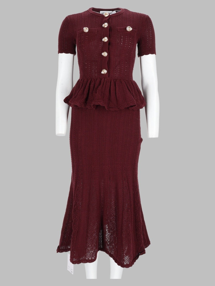 Abito Peplum in Maglia Traforata