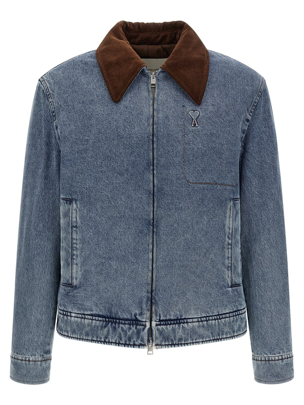 Ami de Coeur padded denim jacket with zip