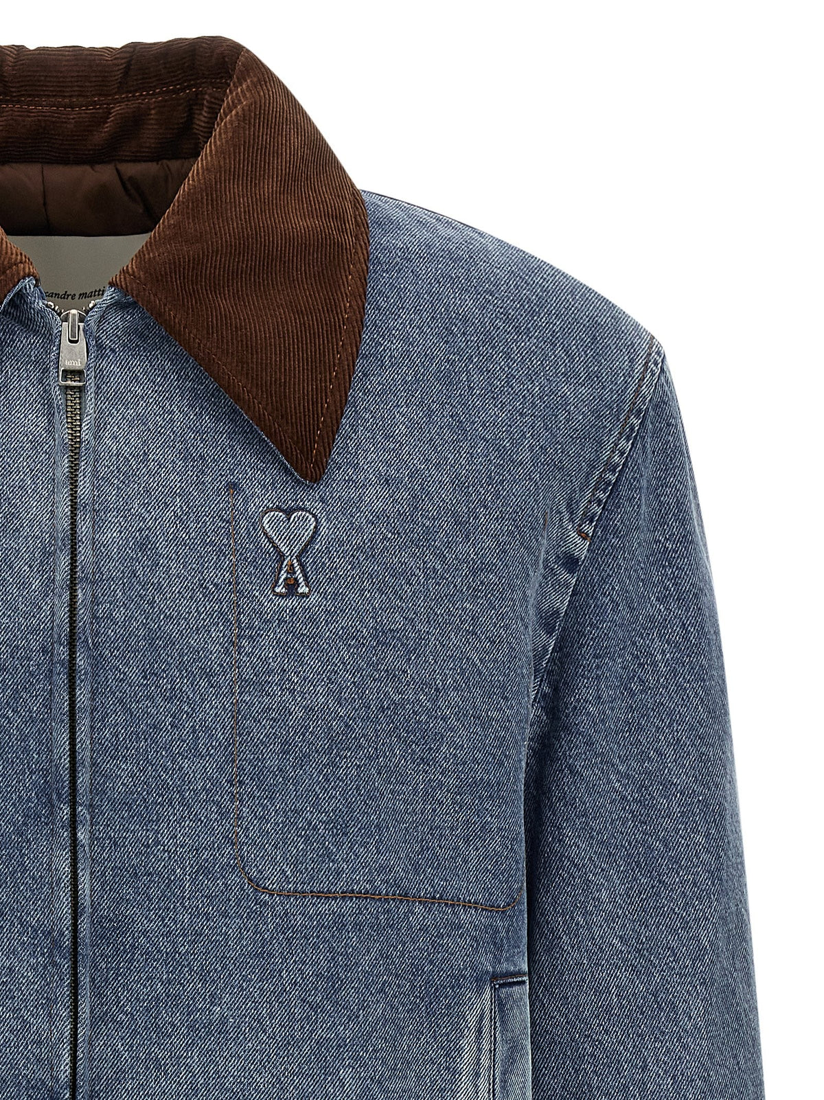 Ami de Coeur padded denim jacket with zip 3