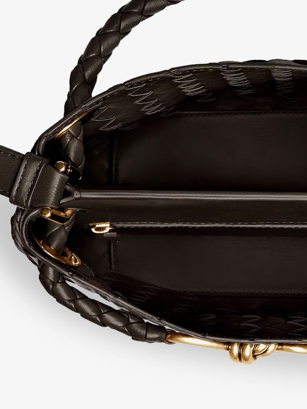 Andiamo Bucket leather crossbody bag with Intrecciato Pattern 3