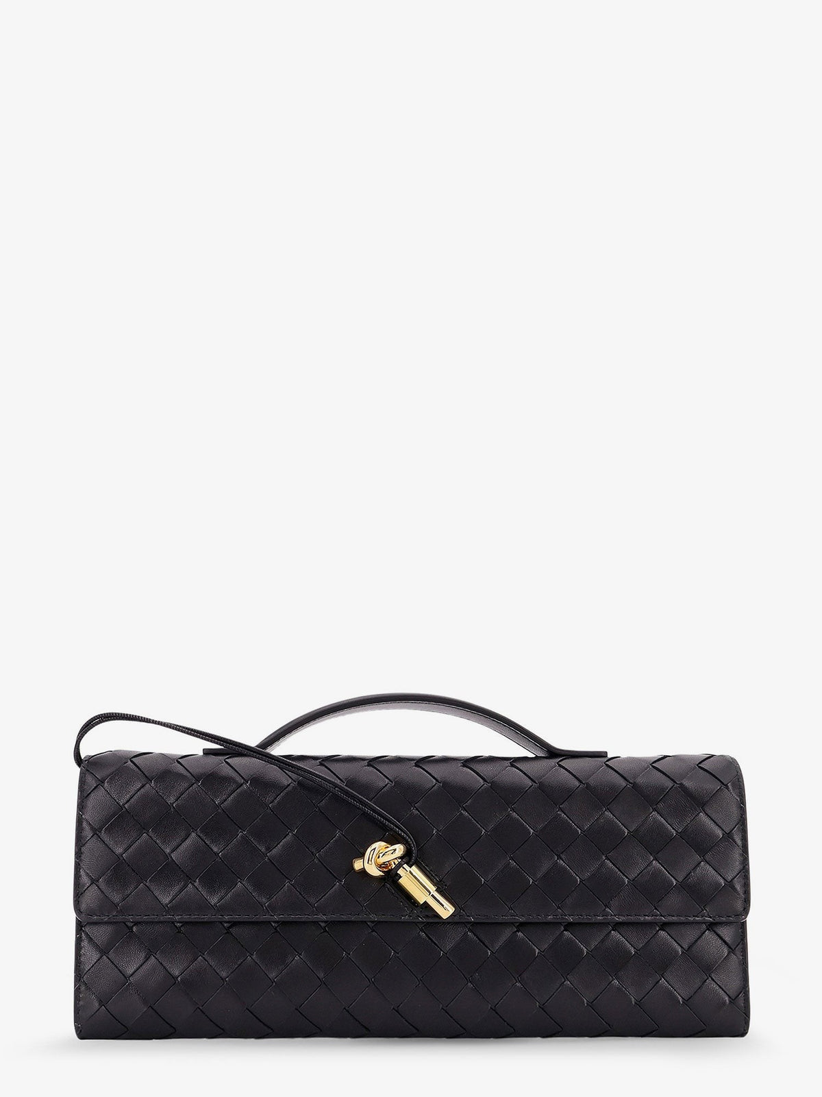 Andiamo Leather Clutch with Intrecciato Pattern