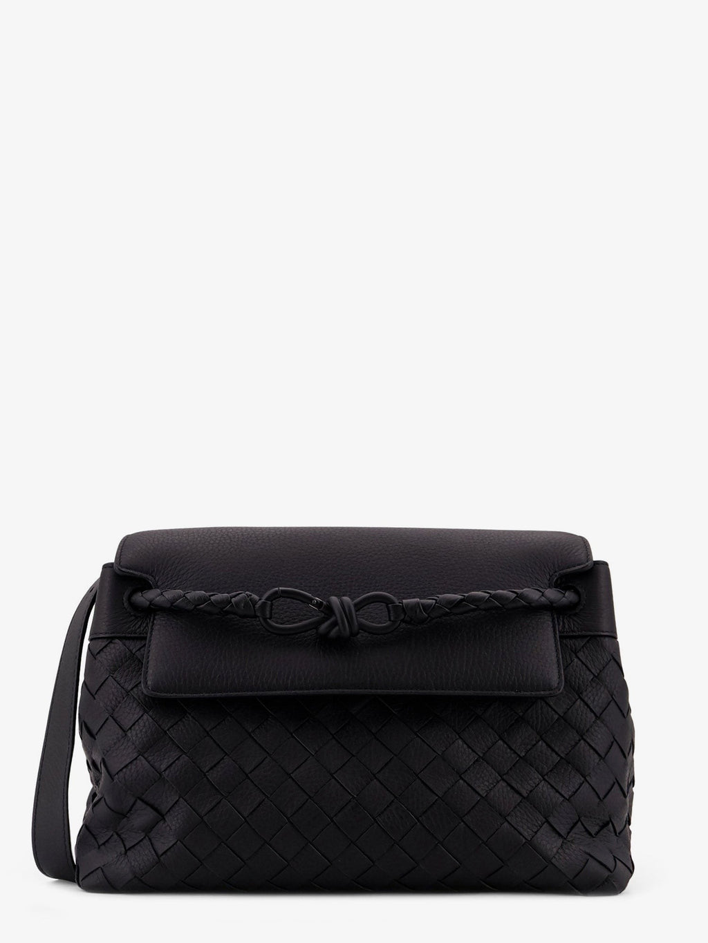 Andiamo leather shoulder bag with Intrecciato pattern