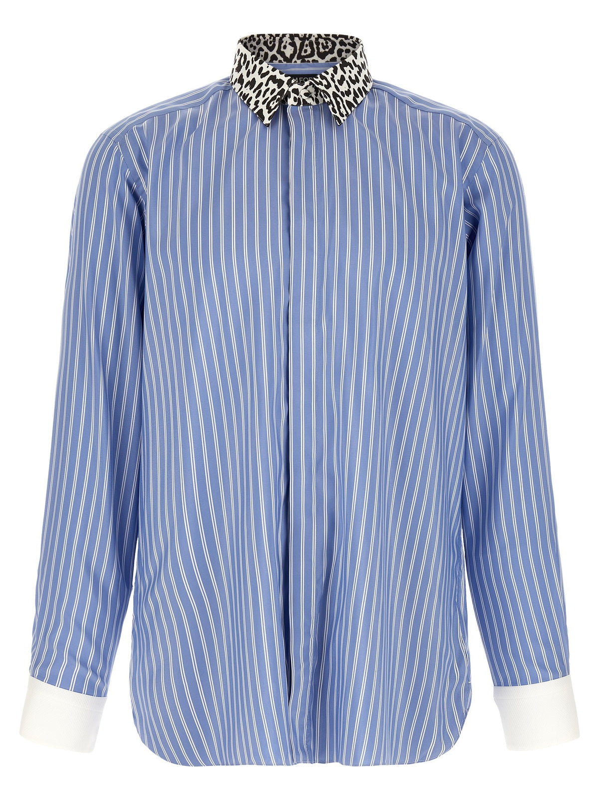 Animal print collar shirt