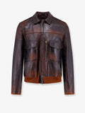 Archive Distressed Effect leather jacket