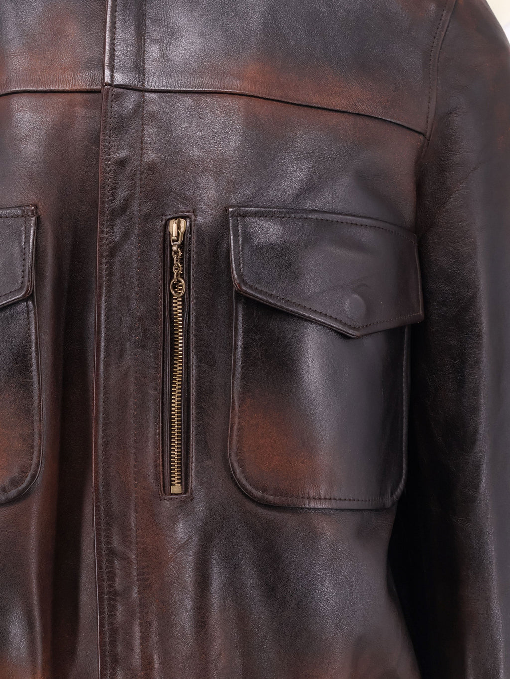 Archive Distressed Effect leather jacket 3