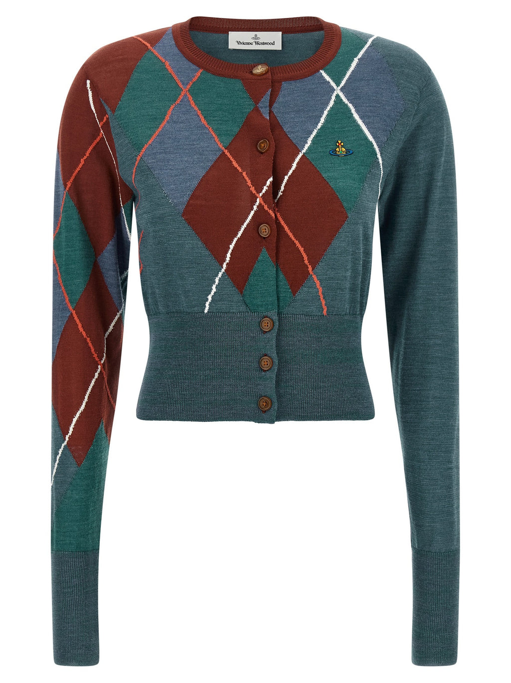 'Argyle Cropped' cardigan