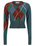 'Argyle Cropped' cardigan