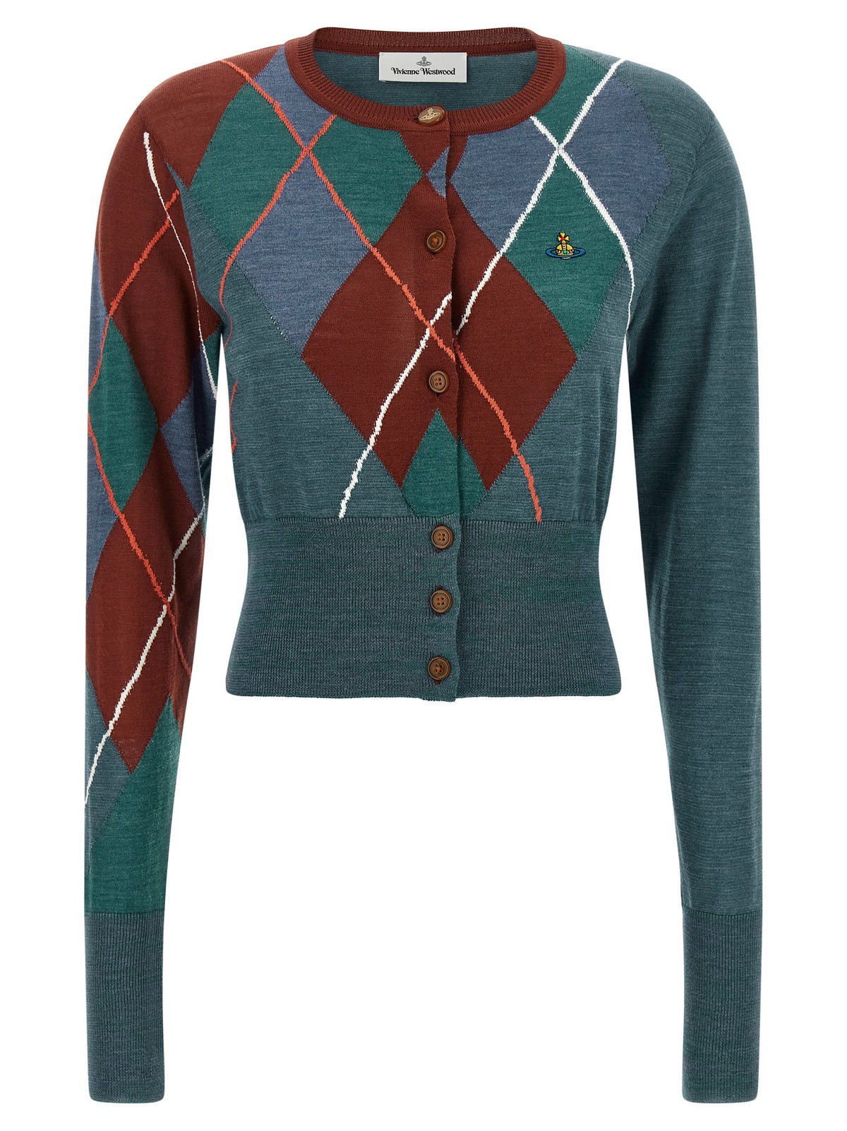 'Argyle Cropped' cardigan