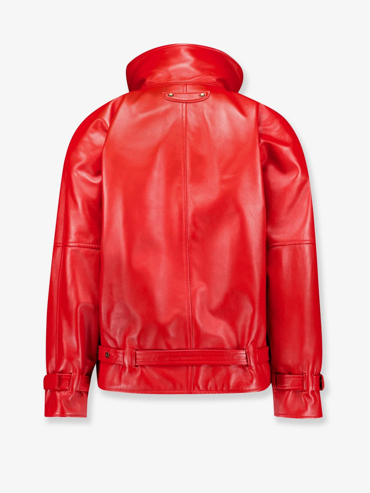 Arrotondato leather jacket with engraved lettering logo on the front 2