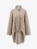Asymmetrical cashmere coat