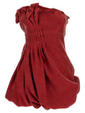 Asymmetrical dress with pleats