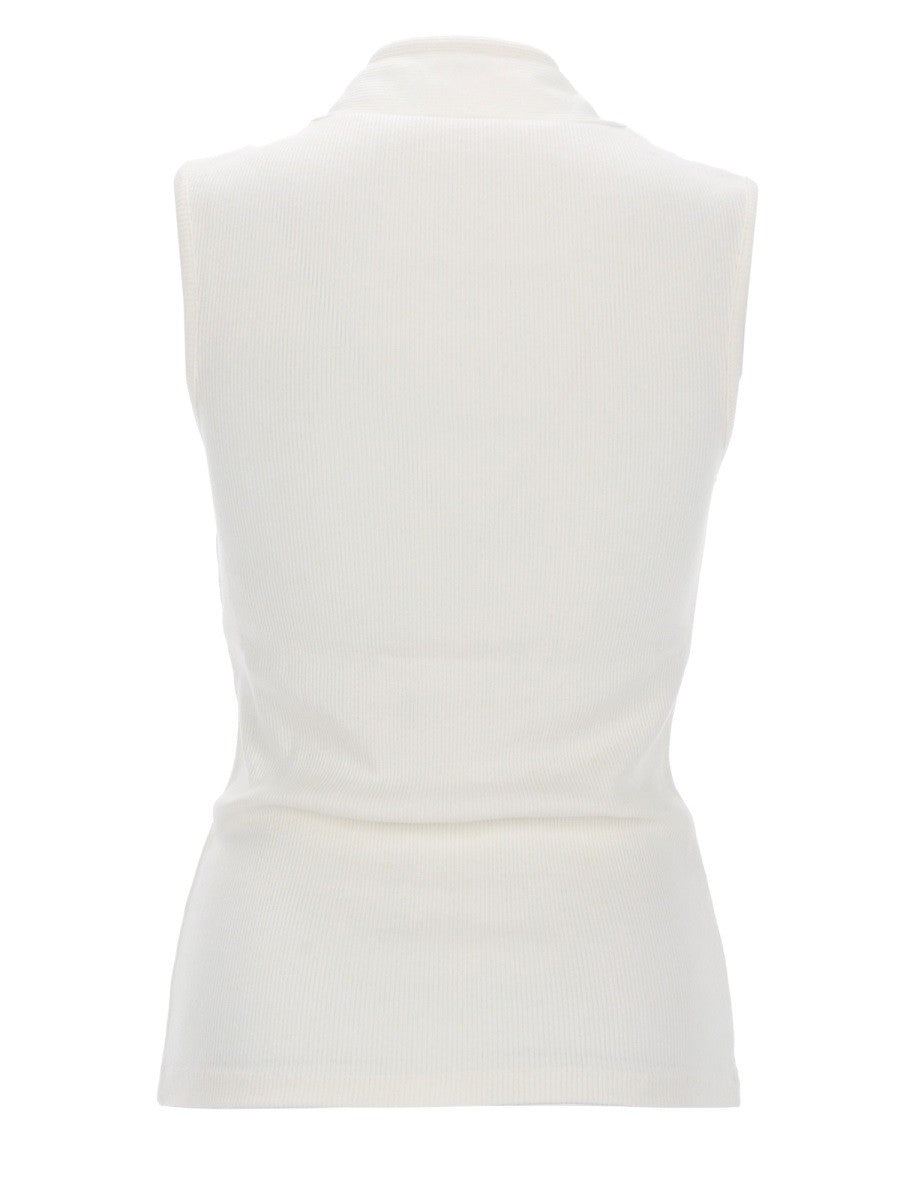 ASYMMETRICAL RIBBED TOP WITH SCARF 3