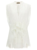 Asymmetrical tulle top