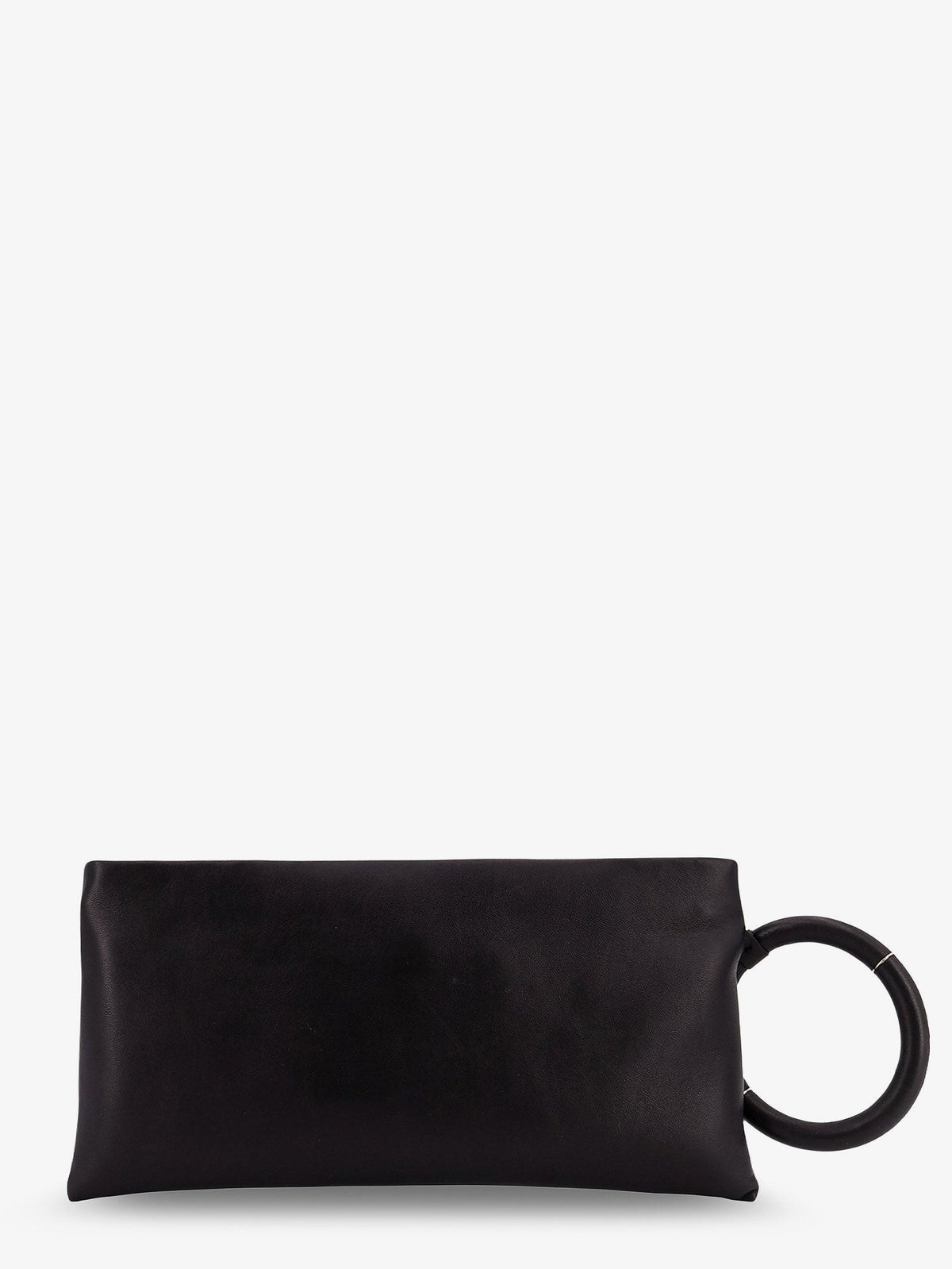 Aura leather clutch bag with lettering logo on the front 3
