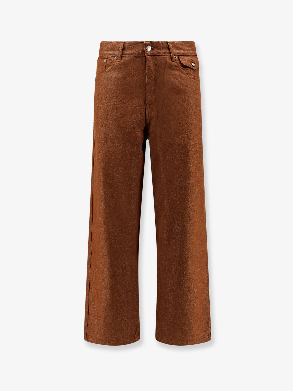 Baggy brown denim trousers