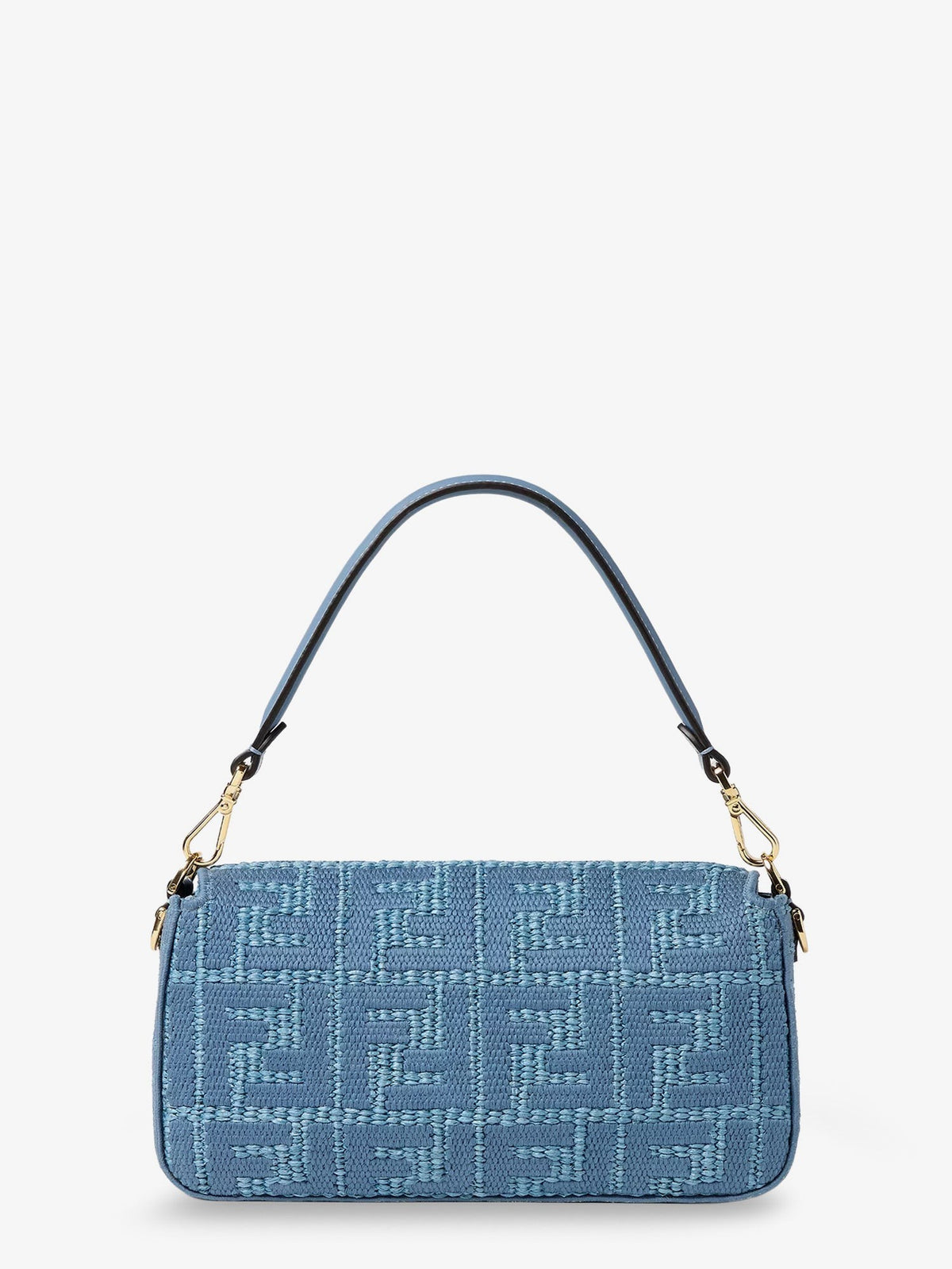 Baguette® handbag in raffia with all-over FF embroidery 2