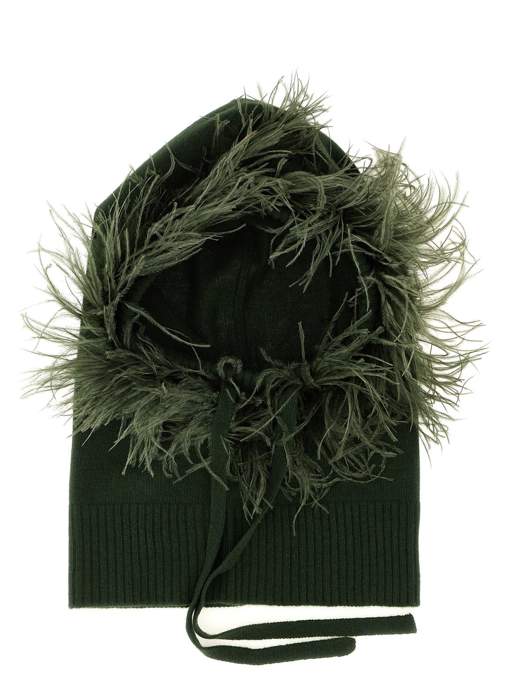 Balaclava with feathers