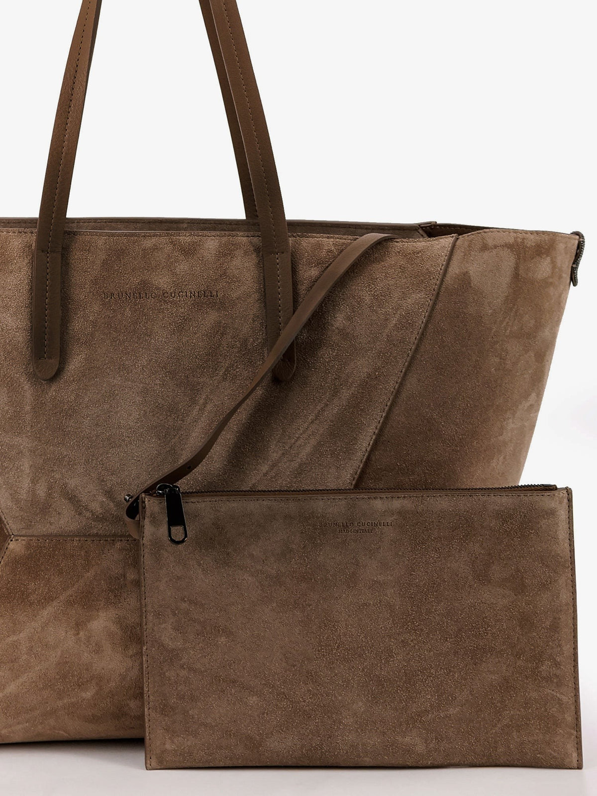 BC Duo suede shoulder bag with engraved logo 4