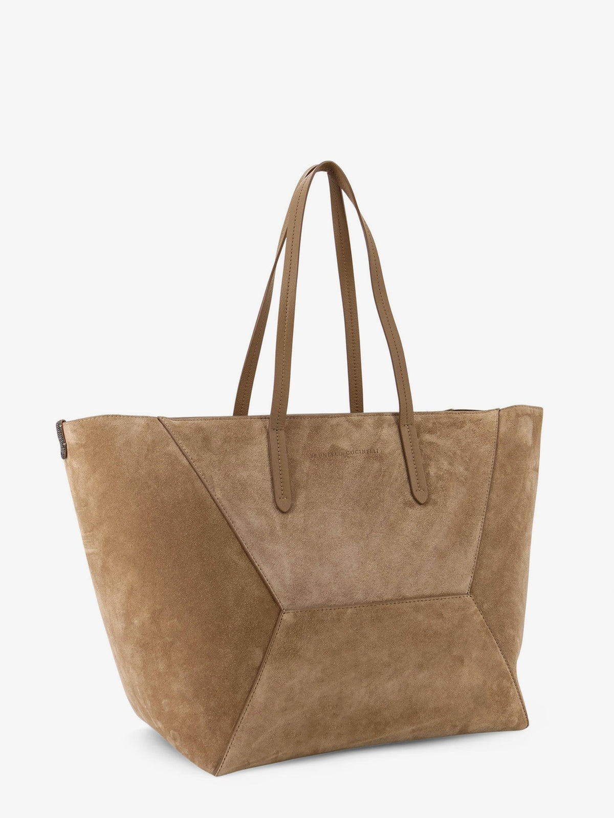 BC Duo suede shoulder bag with engraved logo 4