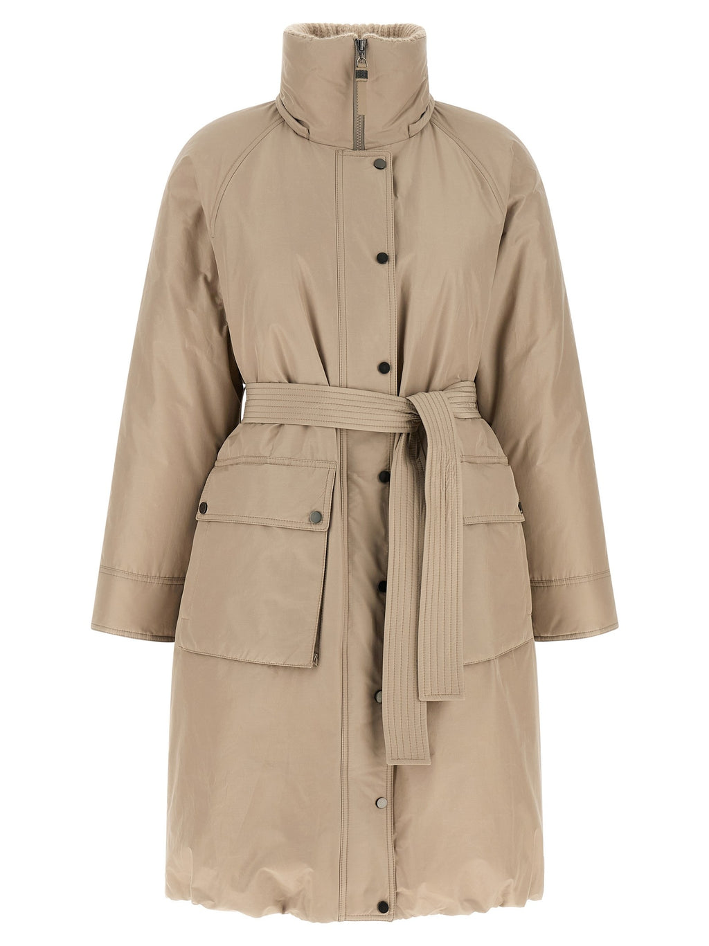 Beige long down jacket 2