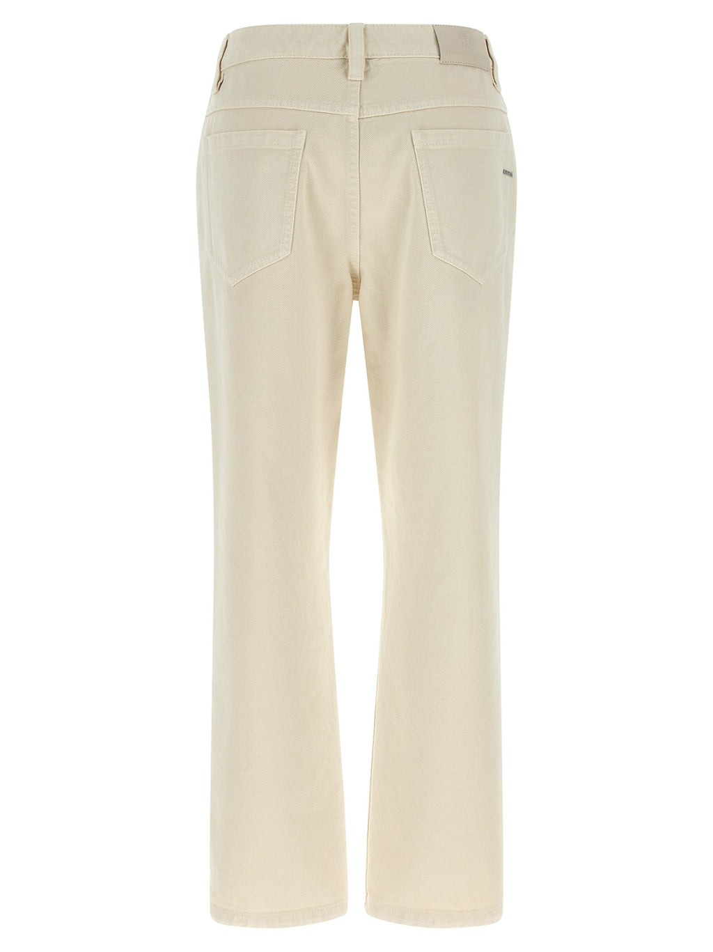 Beige 'Shiny Tab' jeans 2