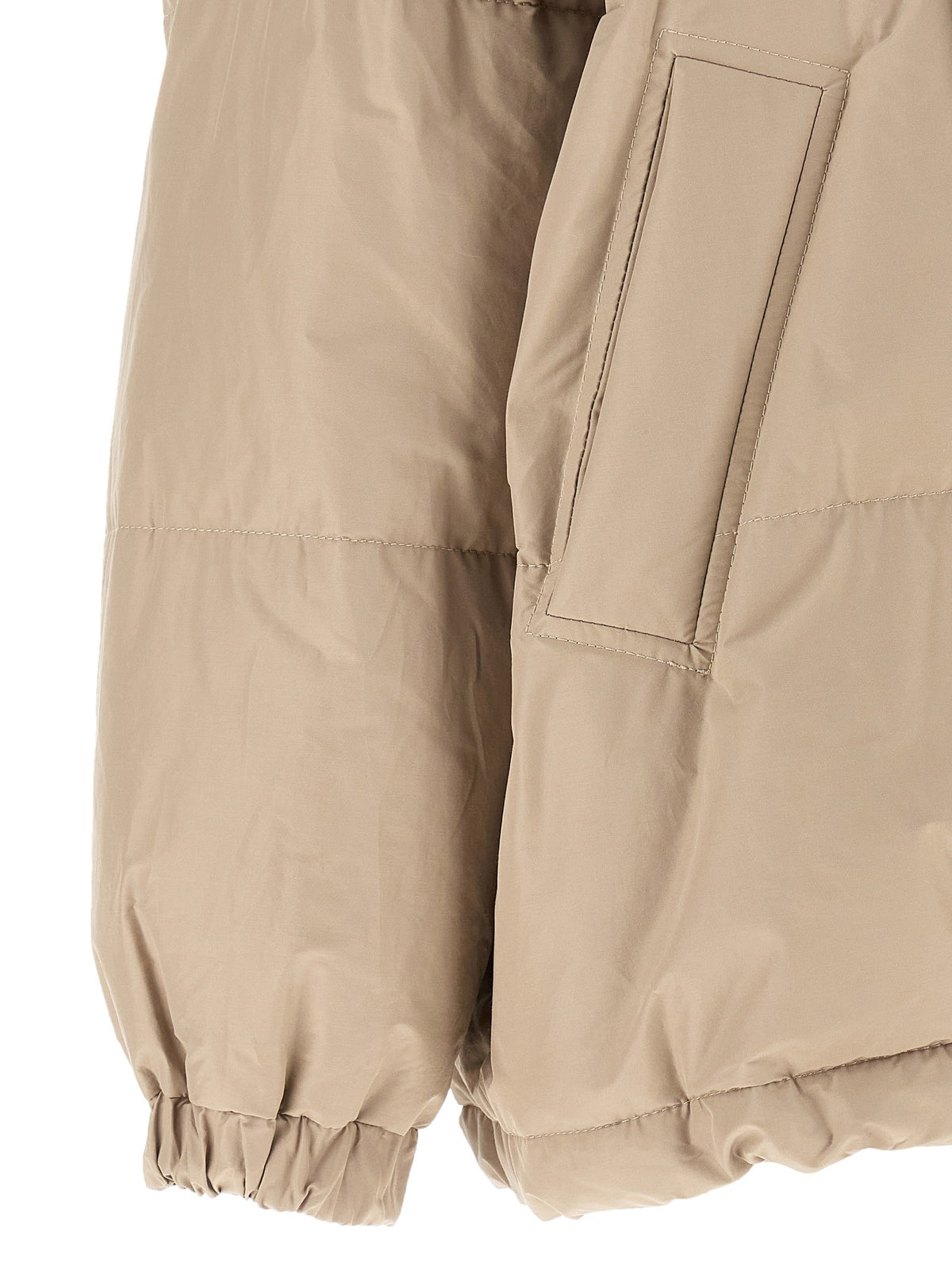 Beige taffeta down jacket 5