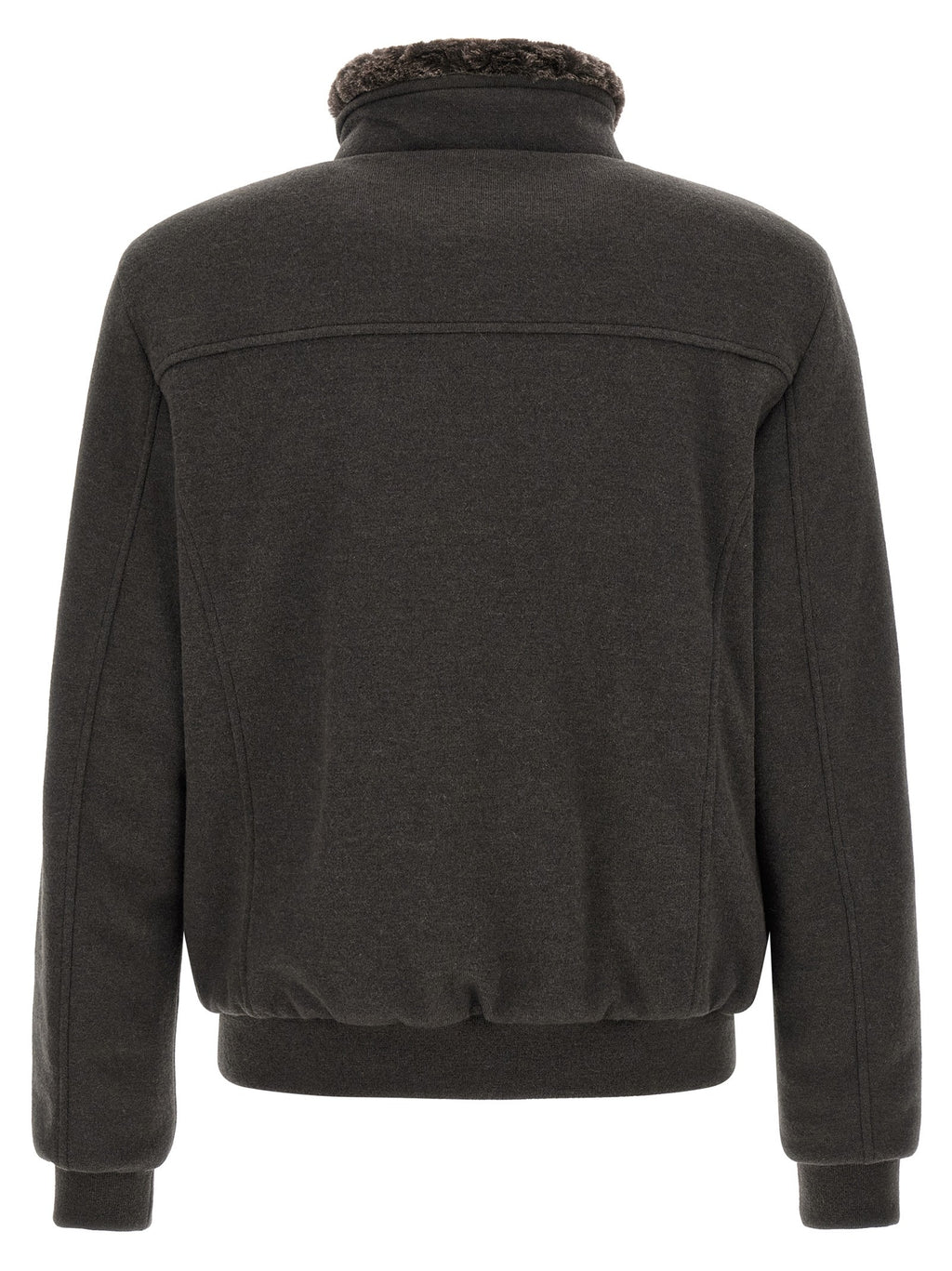 Bellati-Mrw wool and cashmere jacket with fur detail 2