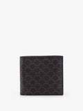 Bifold Triomphe coated canvas and leather wallet