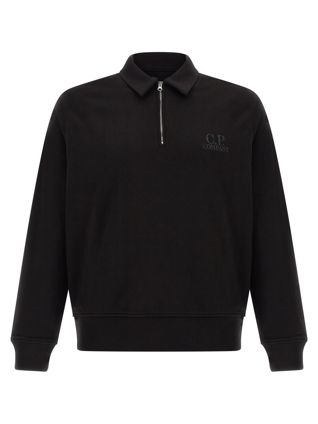 Black cotton fleece sweatshirt