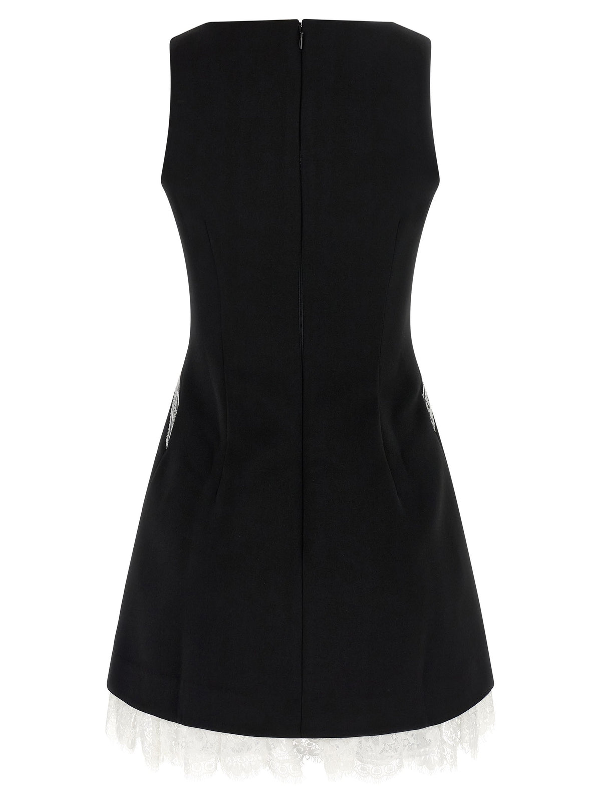 'Black Crêpe Bow Lace Mini' dress 2