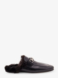 Black leather slipper with Horsebit