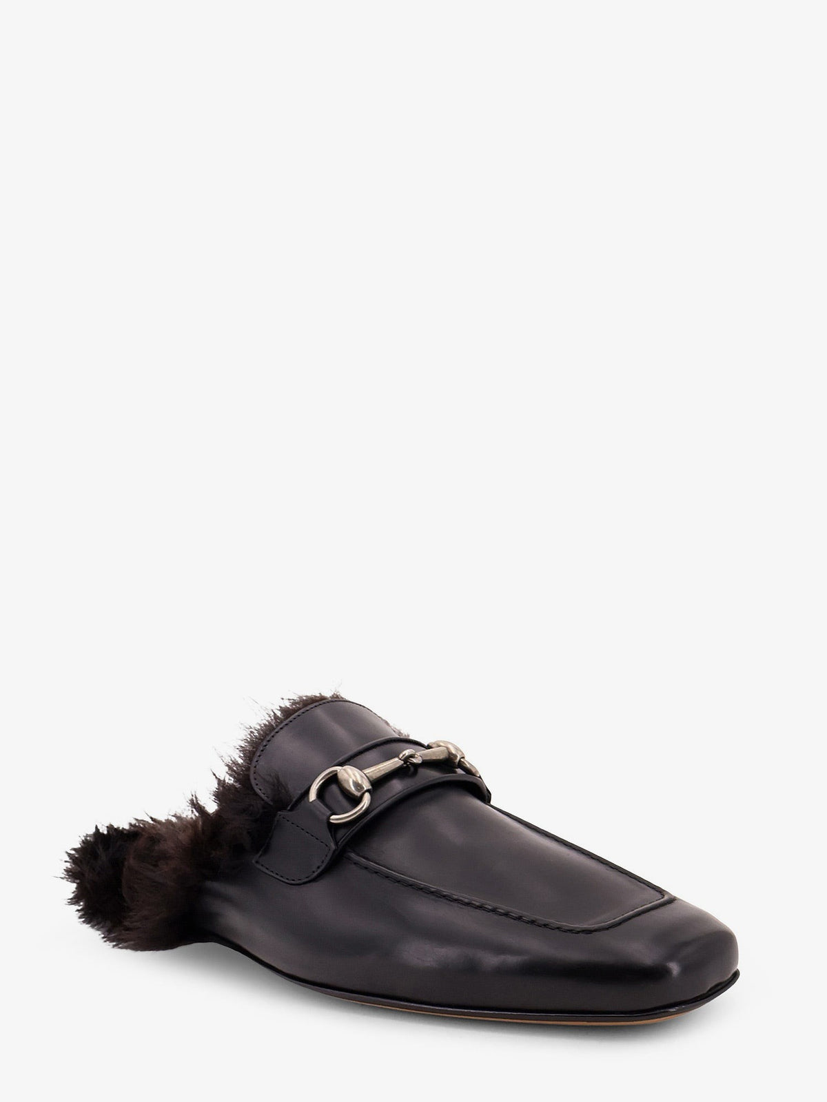 Black leather slipper with Horsebit 2