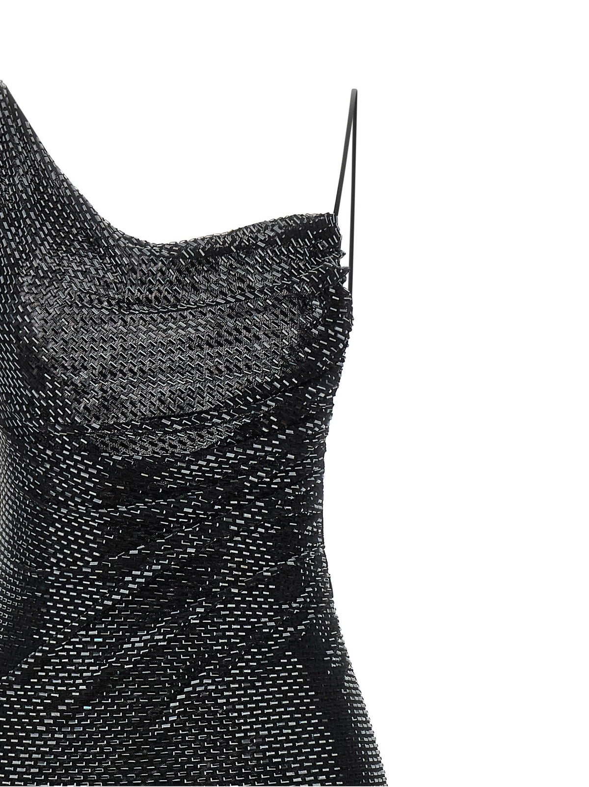 'Black Rhinestone Draped Maxi' dress 3