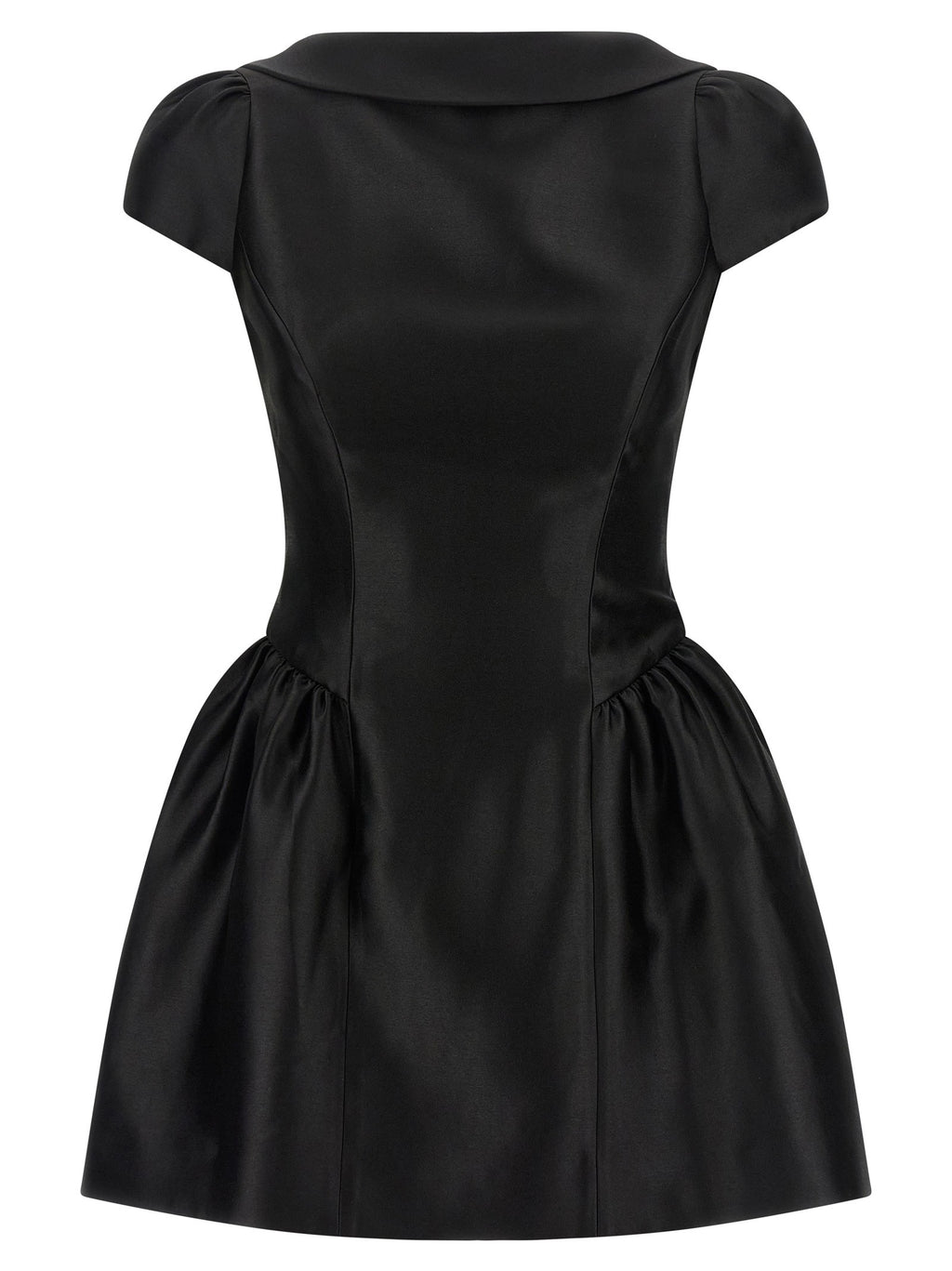 'Black Taffetà Collared Mini' dress