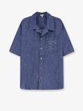 Blue denim shirt with embroidered Anagram logo