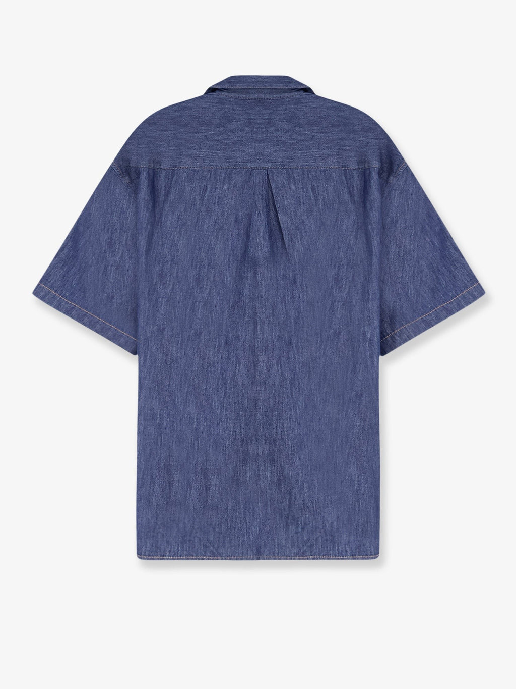 Blue denim shirt with embroidered Anagram logo 2
