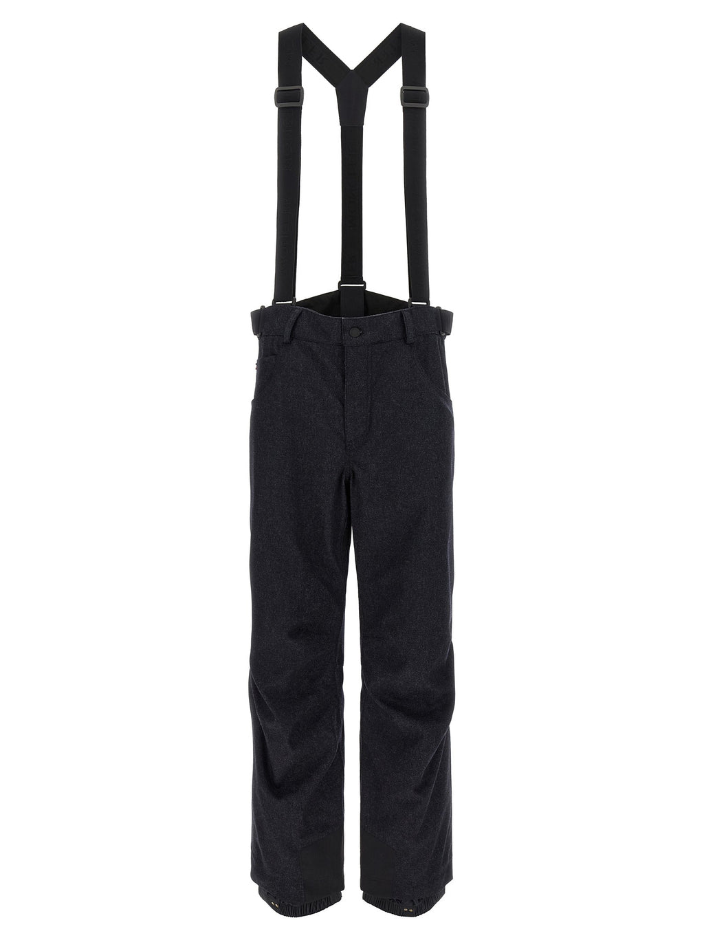 Blue denim ski bib shorts