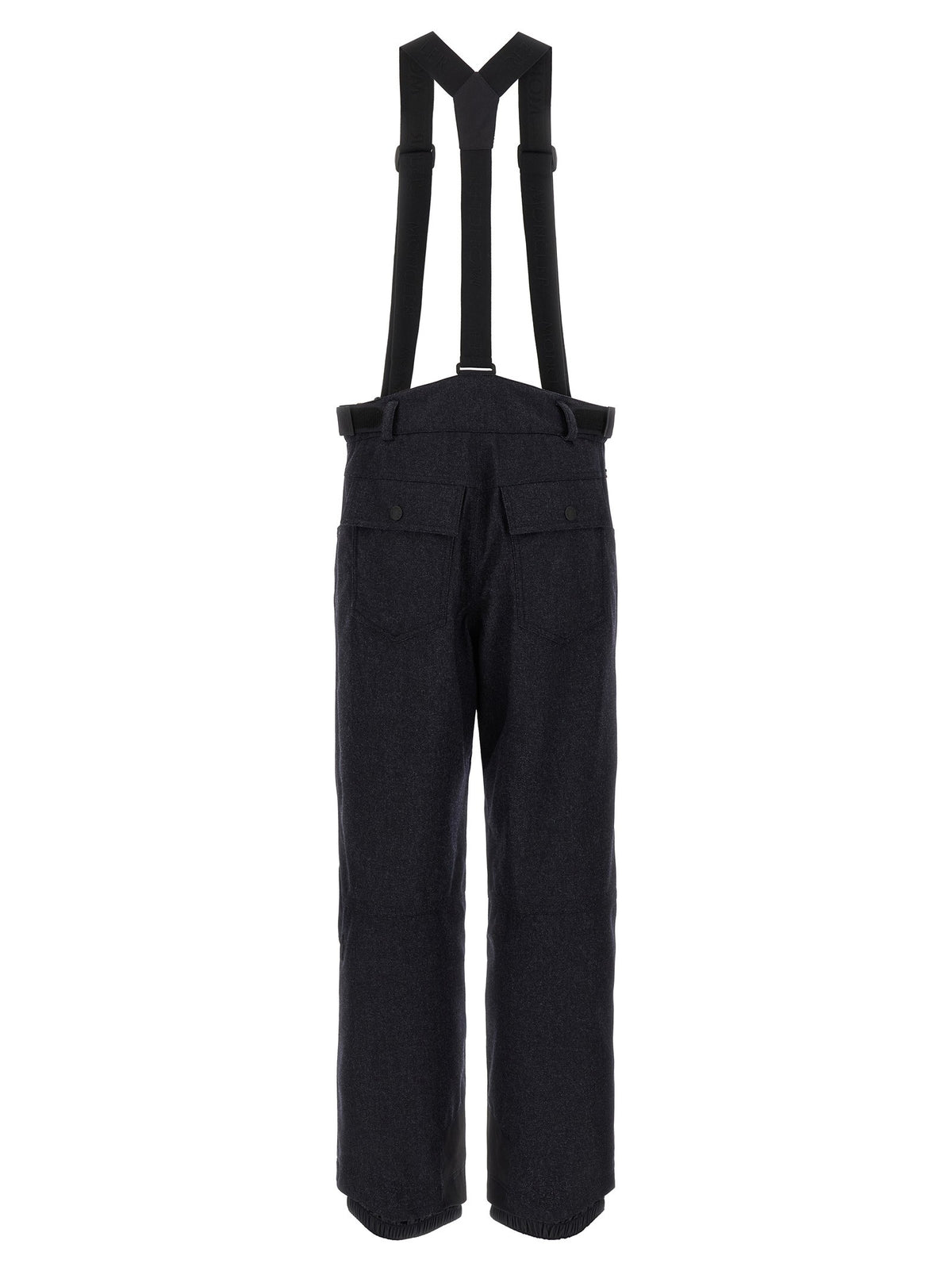 Blue denim ski bib shorts 2