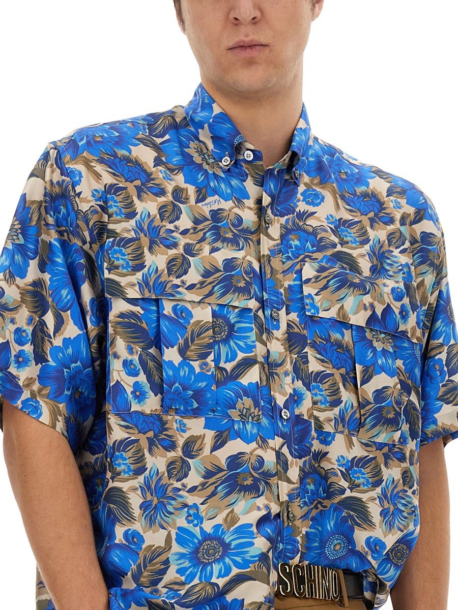 BLUE FLOWERS ALLOVER PRINT SHIRT 4