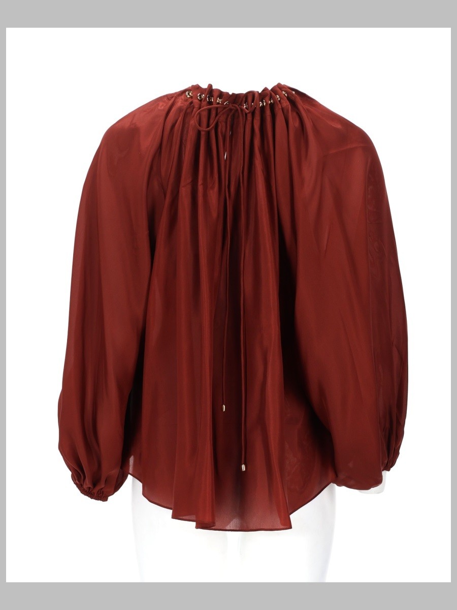 BLUSA ARRICCIATA "ASTER" CON PERLINE 2