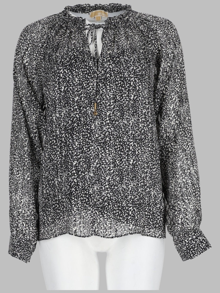 BLUSA IN GEORGETTE CON STAMPA METALLIZZATA