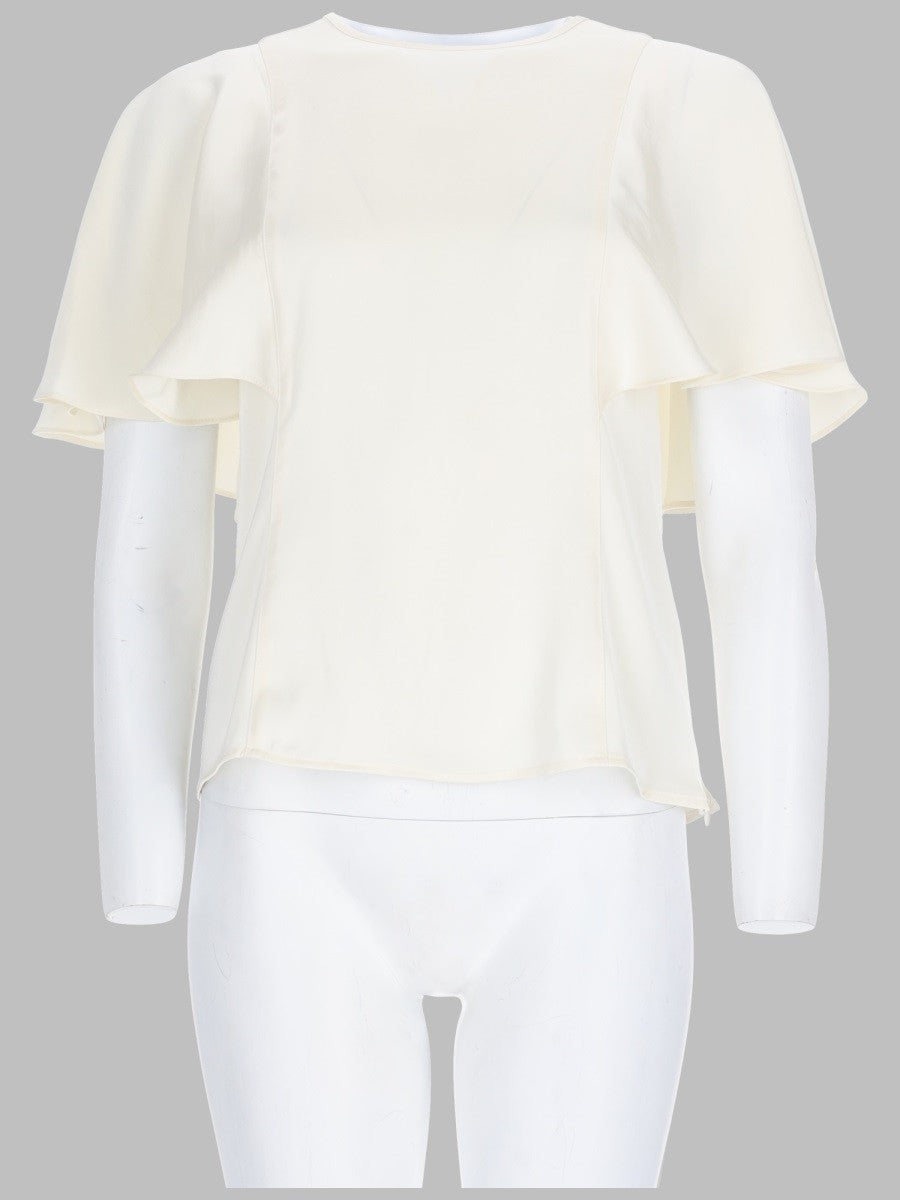BLUSA IN RASO CON MANICHE A MANTELLA