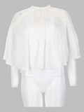 blusa "parina" plissettata in misto lino ricamato