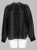 blusa "polda" plissettata in misto lino