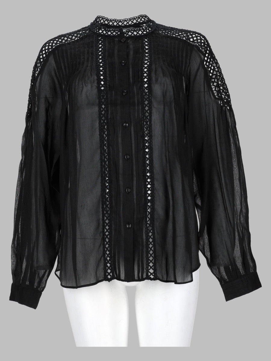 blusa "polda" plissettata in misto lino
