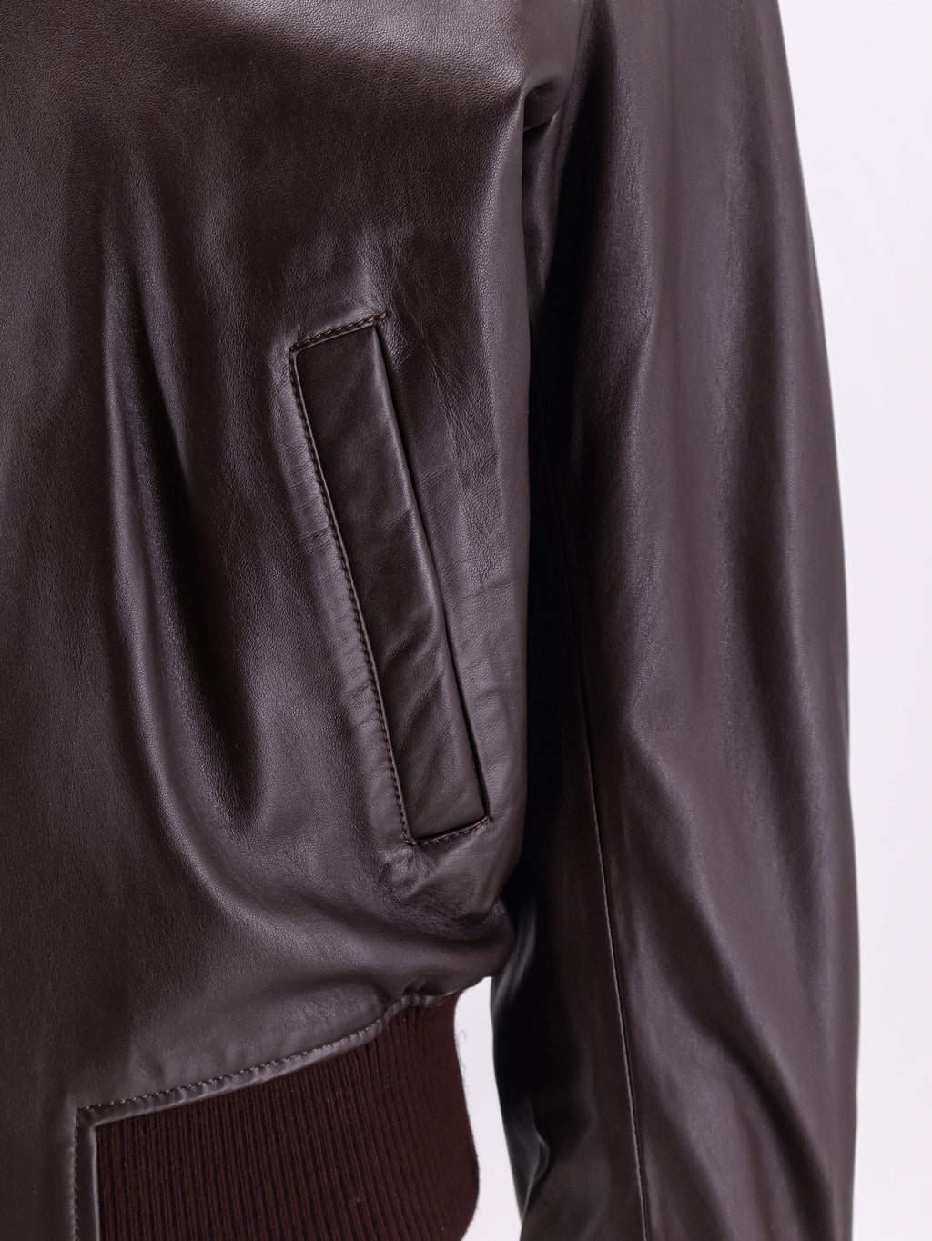 Bordeaux leather jacket with zip 3